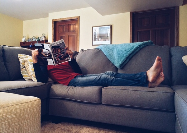 apartment,contemporary,couch,doors,furniture,home,house,indoors,interior,interior design,life,light,magazine,man,modern,pillows,reading,relax,room,seat,sofa,Free Stock Photo