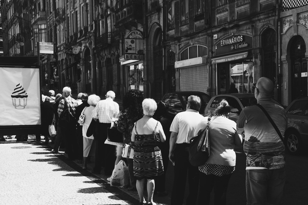 black and white,black-and-white,line,people,street,waiting
