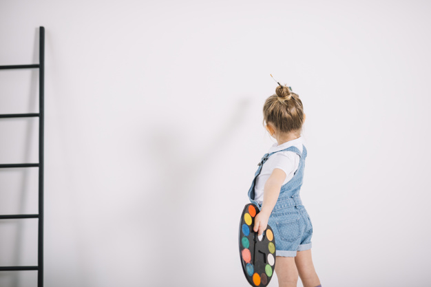 house,hand,light,home,brush,space,cute,art,color,rainbow,wall,kid,child,room,white,decoration,creative,paint brush,painting,jeans