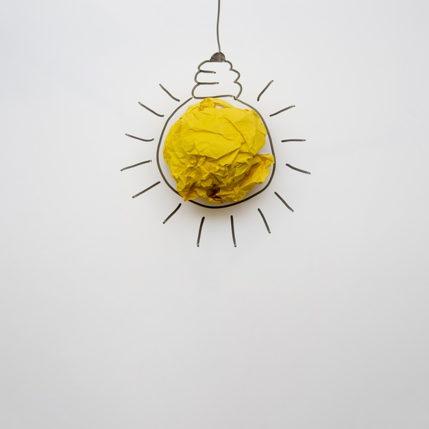 Free Stock Photo of Good Idea - Concept with Light Bulb and Copyspace