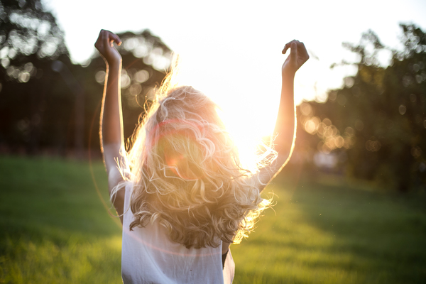 woman,sunshine,happy,field,park,trees,nature,people,blonde hair,hair,blonde,female,arms,free