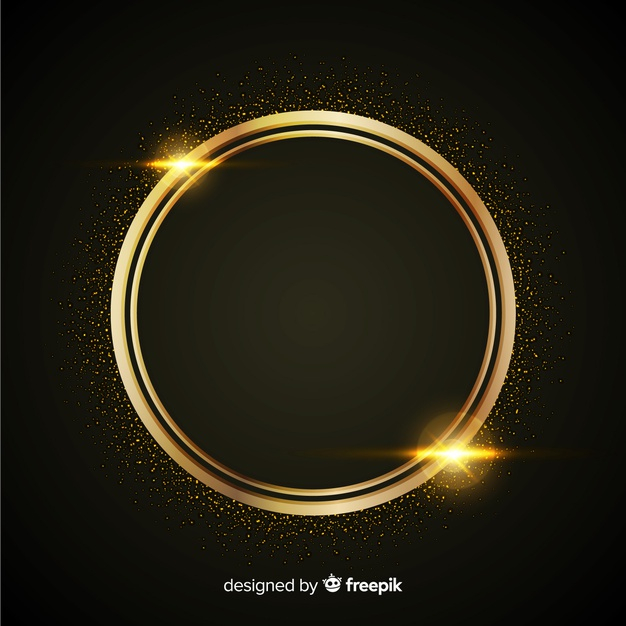 Free: Luxury background with golden particles and rounded circle frame Free  Vector 