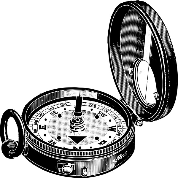 compass vector retro