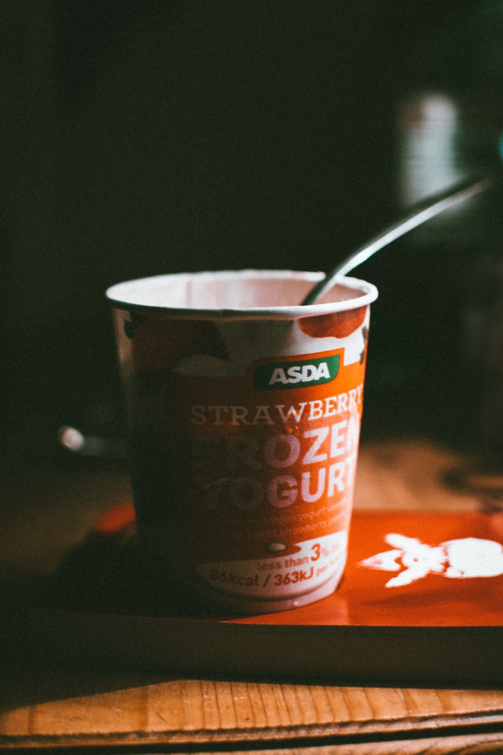 close-up,cup,dairy product,dark,delicious,food,frozen yogurt,glass,indoors,tasty