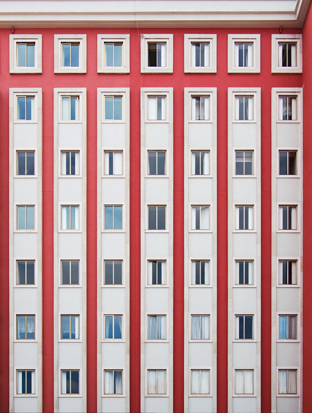 architecture,building,apartment,windows,condominium,symmetry,red,wall