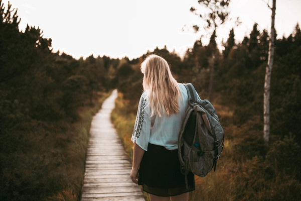 adult,backpack,backpacking,boardwalk,daylight,environment,fashion,forest,girl,hike,landscape,leisure,nature,outdoors,park,pathway,person,portrait,scenic,summer,sunset,travel,trees,walk,wear,woman,woods,Free Stock Photo