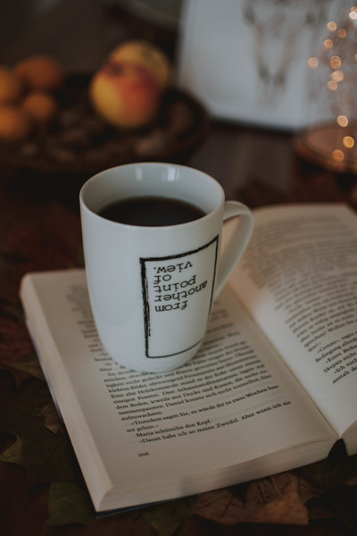 beverage,book,breakfast,caffeine,coffee,cup,cup of coffee,drink,mug,tea