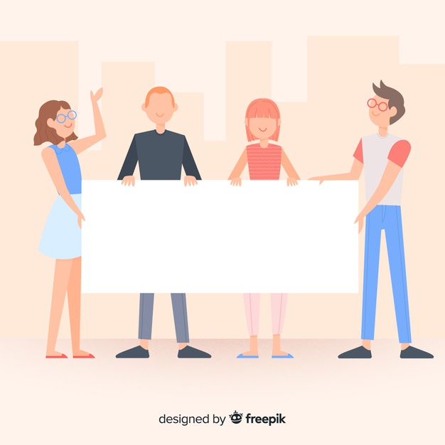 cooperate,citizen,advertising banner,empty,placard,adult,holding,blank,population,society,drawn,material,hanging,together,announcement,group,promo,help,men,decoration,person,human,women,advertising,colorful,presentation,hand drawn,man,woman,template,hand,people,business,poster,banner,background