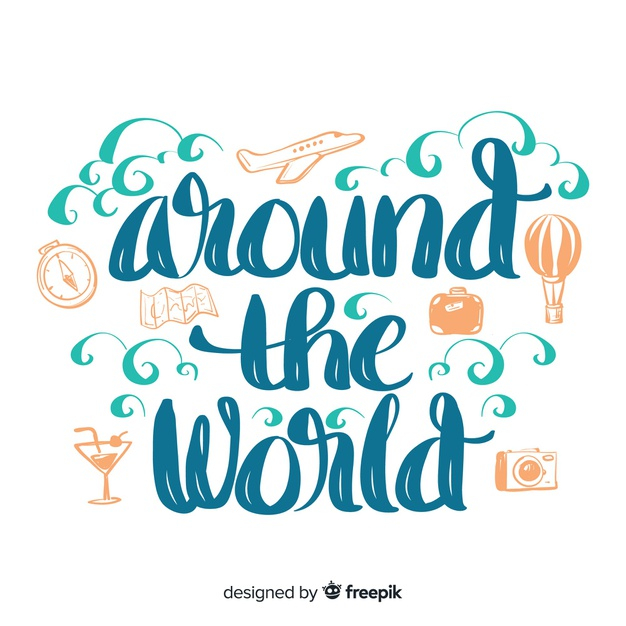 touristic,worldwide,baggage,calligraphic,traveler,traveling,drawn,journey,holidays,trip,lettering,vacation,tourism,plane,text,font,typography,hand drawn,world,cloud,hand,travel,background