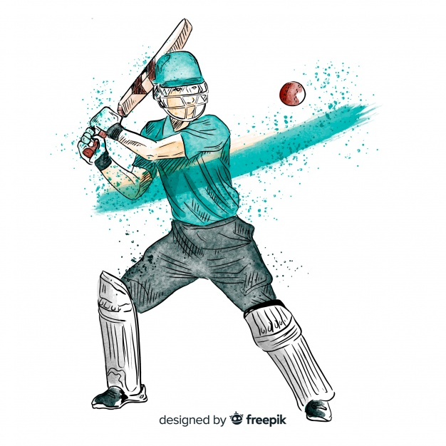 Cricket player in three different drawing styles Vector Image