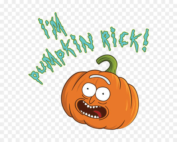 pumpkin,rick sanchez,calabaza,cartoon,halloween,pickle rick,tshirt,text messaging,rick and morty,text,food,fruit,line,area,vegetable,organism,happiness,artwork,cucurbita,png
