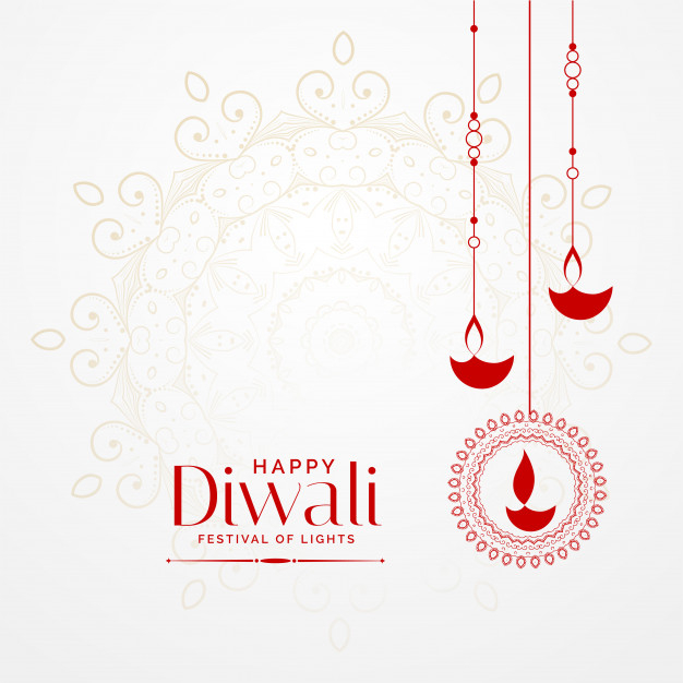 Free: Hanging diwali diya lovely festival background 