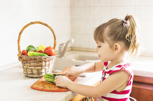 food,people,house,kitchen,home,health,cute,kid,child,human,board,person,cook,organic,healthy,vegetable,basket,healthy food,nutrition,knife