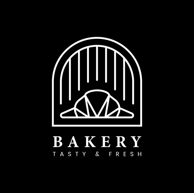 brandname,tasty and fresh,printed,illustrated,baked,homemade,tasty,yummy,croissant,pastry,fresh,brand,symbol,black and white,eat,dessert,decorative,decoration,bread,shape,white,sign,cafe,graphic,shop,black,black background,bakery,cake,template,food,pattern,logo,background