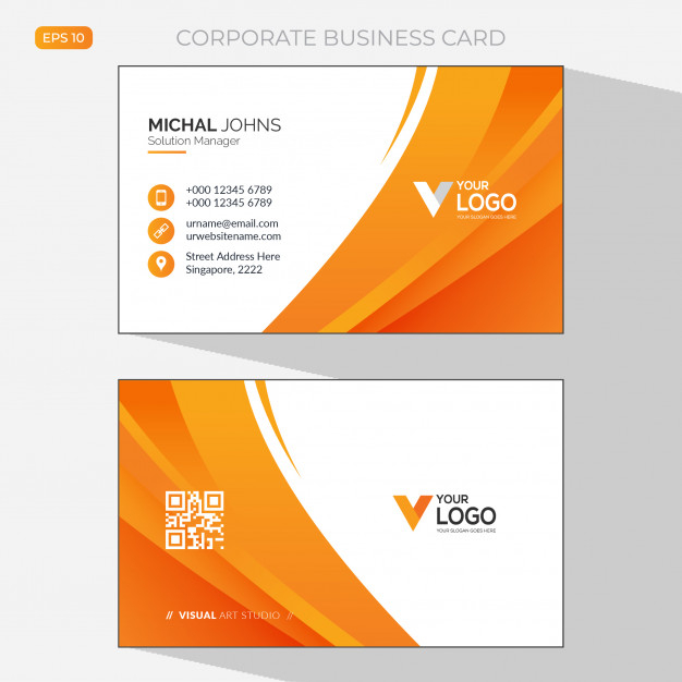 Free: Modern business card template with abstract design 