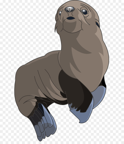 Free: Sea lion Walrus Dog Earless seal Cartoon - painting 