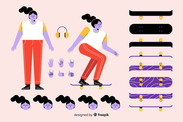 changeable,motion design,pose,citizen,posture,part,cut out,set,collection,leg,gesture,motion,cut,pack,drawn,activity,arm,action,back,animation,skateboard,element,urban,headphones,body,drawing,person,human,face,hand drawn,cartoon,character,sport,woman,hand,design