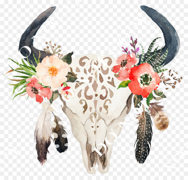 cattle,wedding invitation,floral design,flower,bohochic,skull,flower bouquet,art,wedding,antler,clothing,horn,jewellery,png