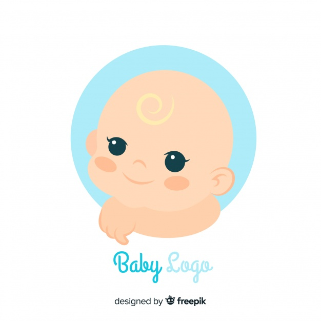 Cute baby logo vector free download