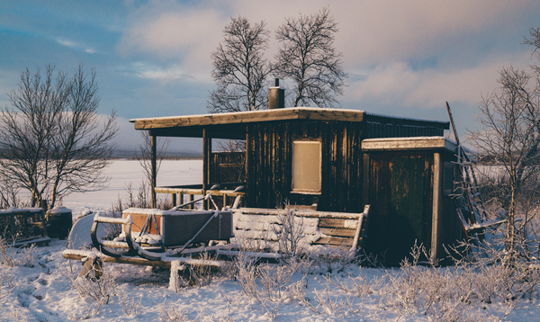 cabin,clouds,cold,countryside,daylight,frost,house,landscape,outdoors,rural,sky,sledge,snow,snow capped,trees,winter,wood,wooden,royalty free images