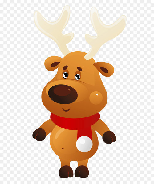rudolph,christmas,santa,claus,clip,art,cute,reindeer,with,red,scarf,png,clipart,png