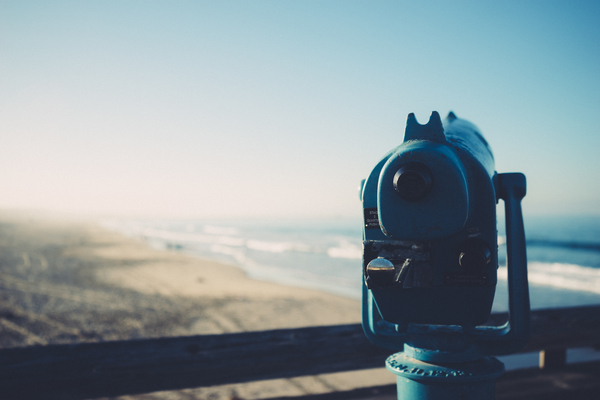 binoculars,tower viewer,lookout,beach,sand,water,waves