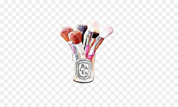 cosmetics,makeup brush,watercolor painting,brush,makeup artist,drawing,lipstick,fashion illustration,painting,diptyque,printmaking,eye shadow,color,confectionery,flavor,png
