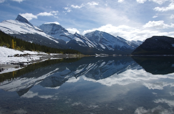 canada,autumn,lake,mountains,reflection,mirror,solitude