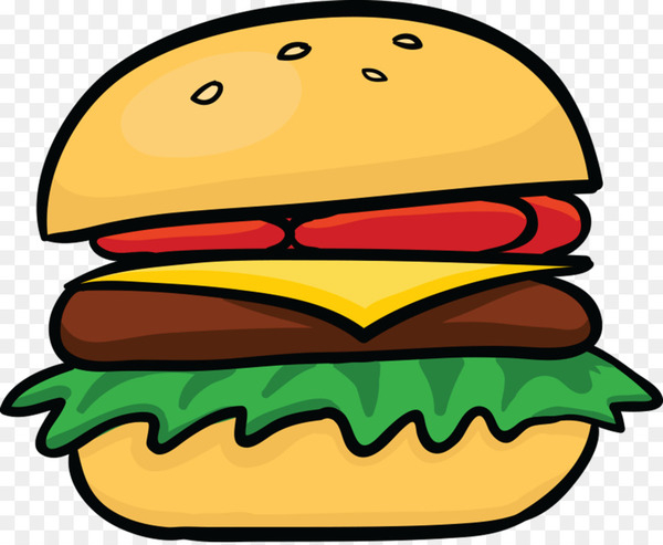 Free: Hamburger Cheeseburger Hot dog Veggie burger Cartoon - junk food -  