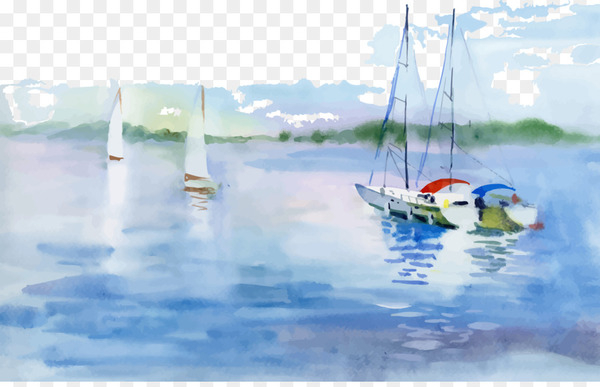 watercolor landscape,watercolor painting,boat,painting,royaltyfree,drawing,landscape painting,stock photography,cartoon,art,landscape,vacation,watercolor paint,watercraft,sailing,paint,sailboat,sail,sky,water transportation,leisure,wave,water,water resources,calm,sea,ocean,png