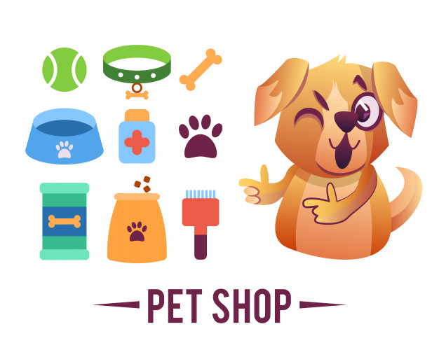 poster,food,dog,brush,shop,pet,ball,print,bone,bowl,pet shop,collar,items,dog food,dog collar,with,dog print,dog brush