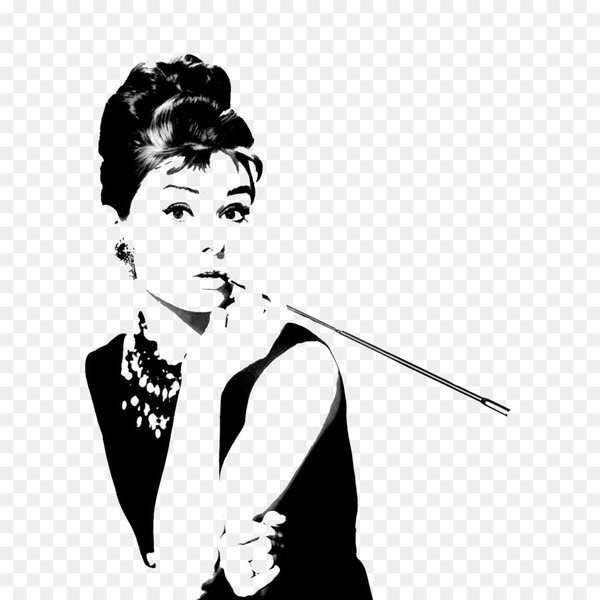 breakfast,at,tiffany's,wall,decal,silhouette,poster,printing,audrey,hepburn,png