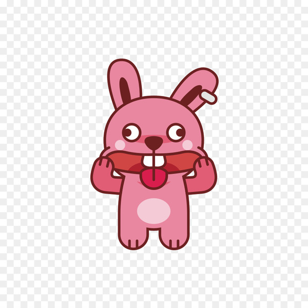 rabbit,easter,bunny,cartoon,illustration,hand,painted,rabbit,lovely,acting,cute,grimace,cartoon,png