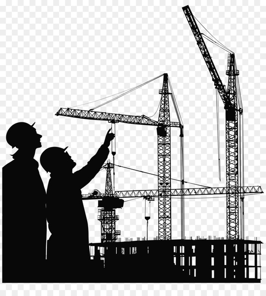 architectural engineering,building,crane,royaltyfree,construction worker,baustelle,silhouette,architecture,architect,construction site safety,monochrome,structure,black and white,png