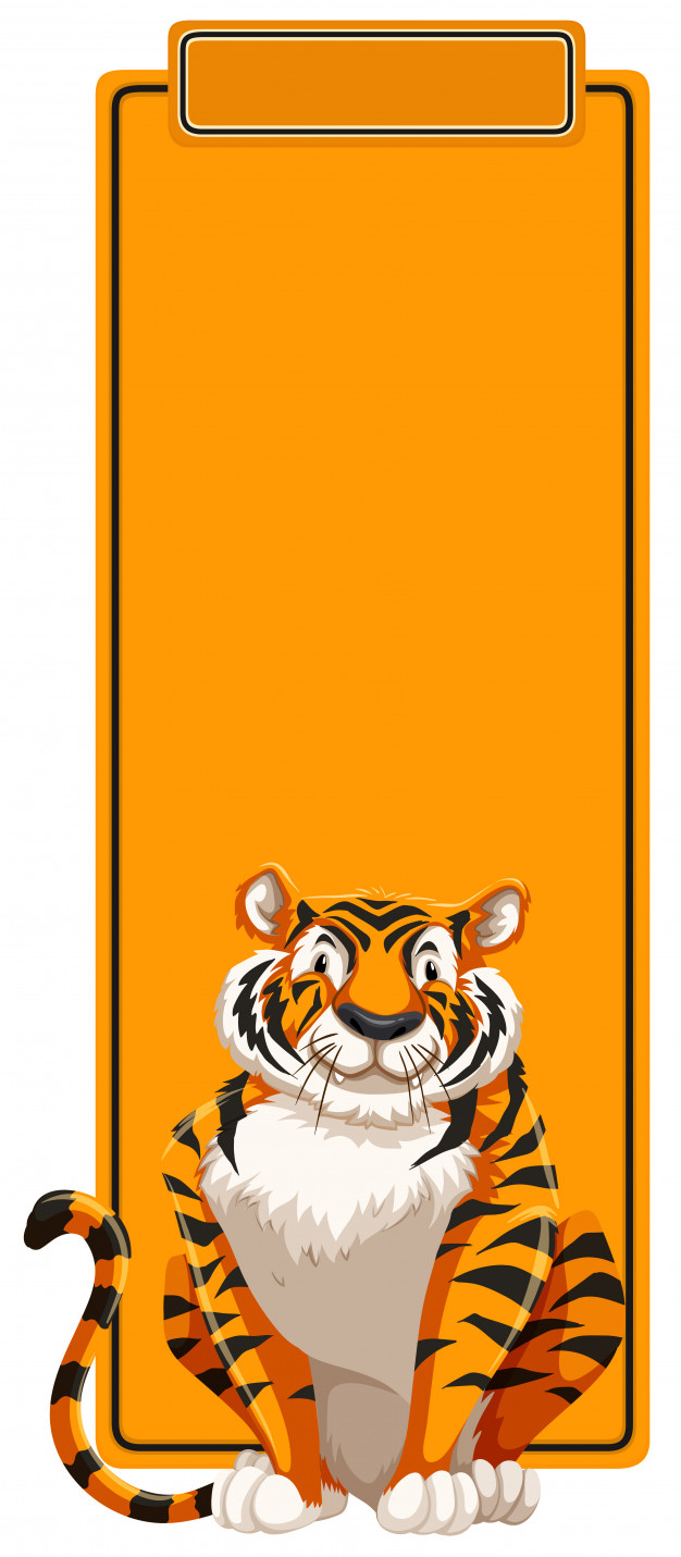 Free: A tiger on blank template 