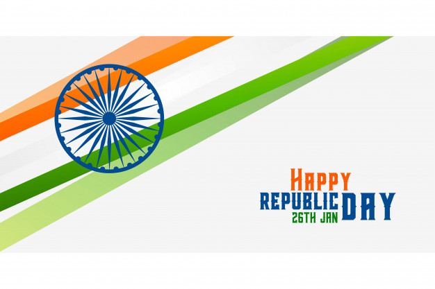 Free: Happy republic day indian flag banner design 