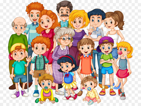 Free: Extended family Clip art - Family cartoon 