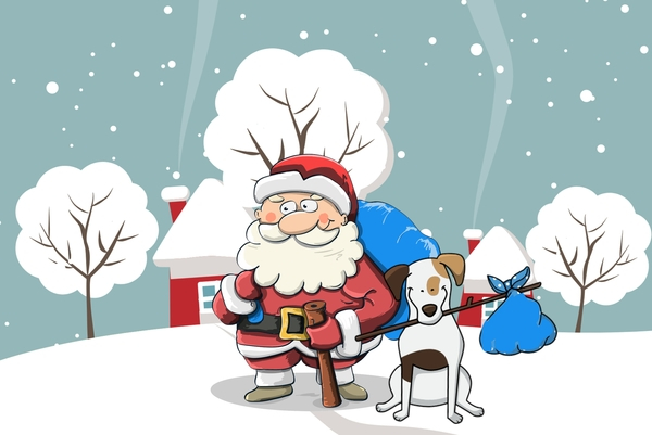 christmas,santa,dog,snow,bag,celebration,claus,eve,town,tree,frost,2019,joy,merry,new year,present,winter,santa claus,greeting,year,xmas,holidays,hat,vacation,suit,frozen