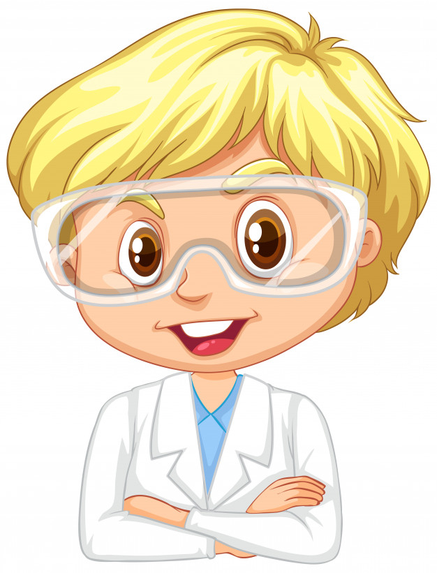 Free: Boy in science gown on white Free Vector 
