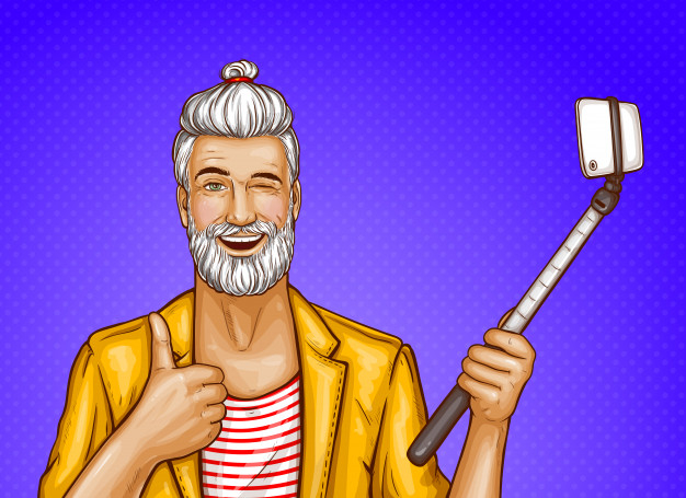 poster,sale,people,fashion,man,character,cartoon,face,hipster,art,smartphone,person,modern,beard,cartoon character,old,selfie,mustache,old people,old man