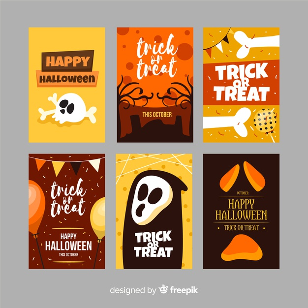 deads,31st,celebration holiday,treat,trick,trick or treat,creepy,spooky,terror,set,evil,collection,scary,dead,bones,happy halloween,october,pack,halloween party,horror,flat design,flat,holiday,happy,orange,celebration,skull,halloween,design,card,party