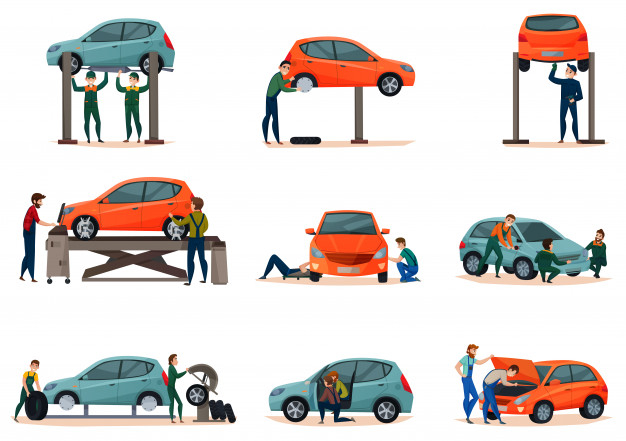 Free Vectors  Car supplies icon collection