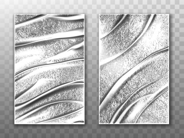 Set of silver foil texture Royalty Free Vector Image