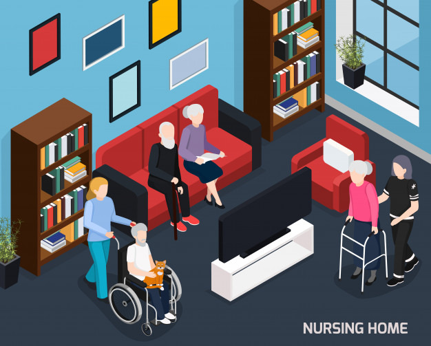 walkers,nanny,accommodation,routine,assistant,composition,cane,nursing,senior,personal,staff,elderly,wheelchair,care,nurse,help,job,isometric,tv,room,work,health,typography,home,paper,house,texture,people