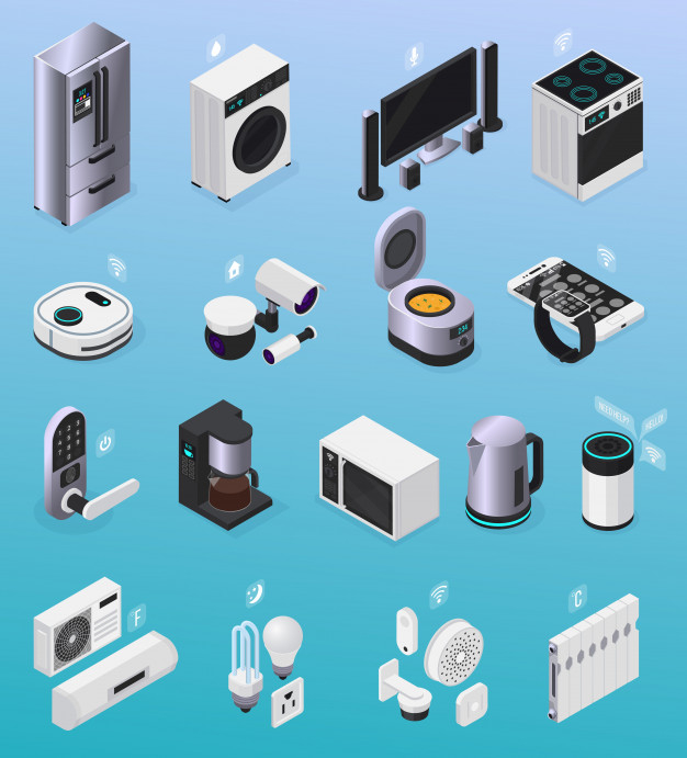 Free Vector  Household appliances icons set