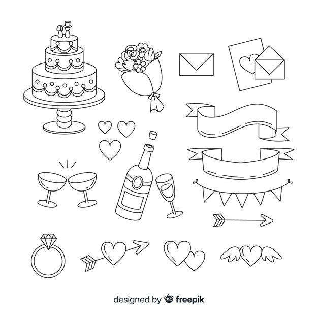 newlyweds,wedding bouquet,champagne bottle,set,collection,ceremony,groom,drawn,engagement,element,bouquet,wedding ring,marriage,wind,decorative,ring,organic,bride,champagne,drink,decoration,bottle,couple,envelope,letter,hand drawn,cake,ornament,hand,love,card,party,heart,arrow,ribbon,wedding
