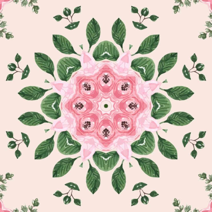 flower,tile,pattern,watercolor