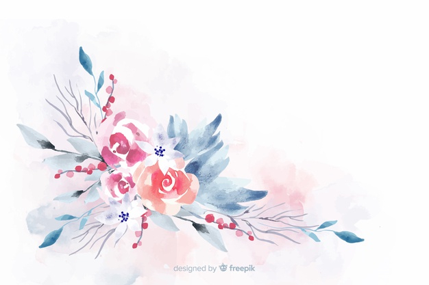 Free: Soft-colored watercolor floral background Free Vector 