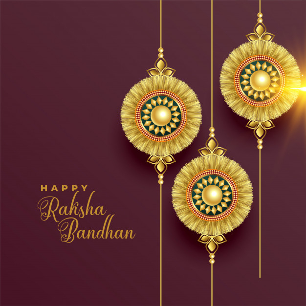 Free: Beautiful golden rakhi background for raksha bandhan Free Vector -  