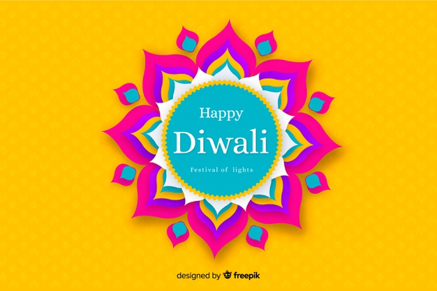 Free: Diwali background in paper style in yellow shades Free Vector -  